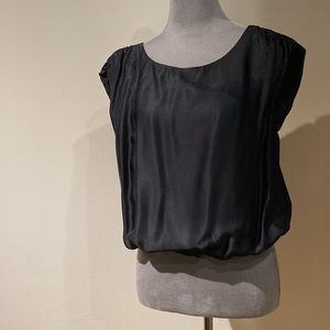 NWOT Anthropologie Cropped Black Bubble Top Size XS